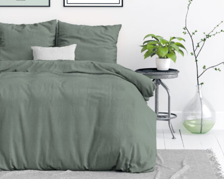 Dreamhouse Stone washed Groen 140 x 200/220 cm