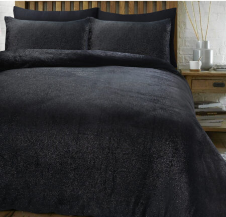 Sleeptime Glamour Flanel Deco Foil Zwart 200 x 200/220 cm