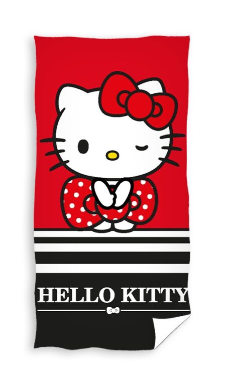 Hello Kitty handdoek rood  70 x 140 cm