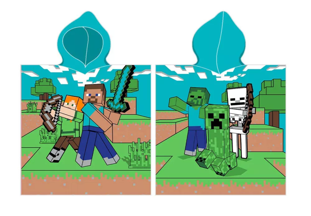 Minecraft poncho 50 x 115 cm - katoen