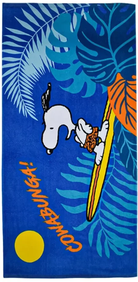 Snoopy handdoek 70 x 140 cm dive blauw