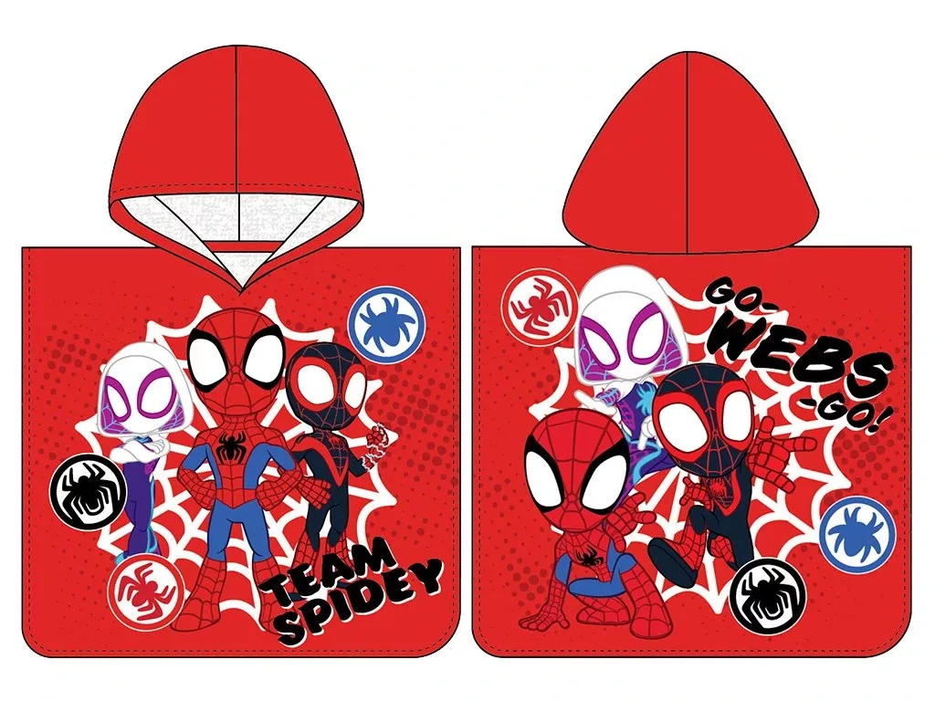 Spidey poncho 50 x 115 cm - polyester - rood