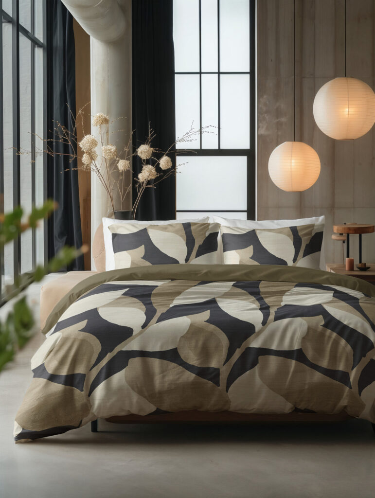 Sleeptime Graphic Garden Antraciet 140 x 200/220 cm