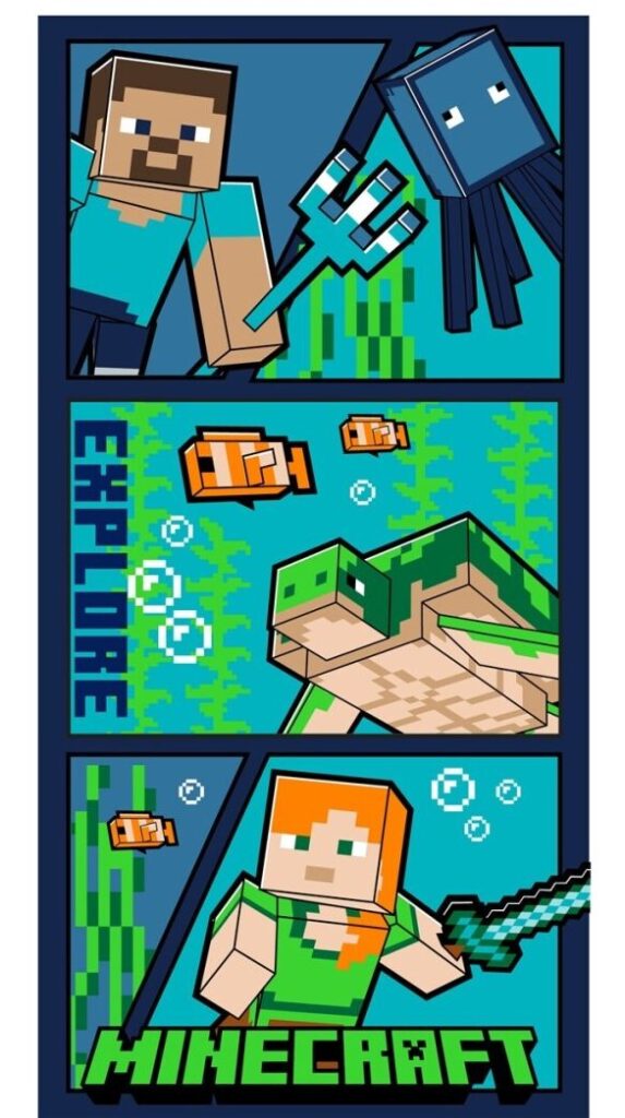 Minecraft Explore strandlaken 70 x 140 cm - pre order