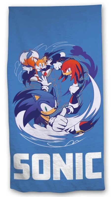 Sonic blauw strandlaken 70 x 140 cm - polyester - pre order