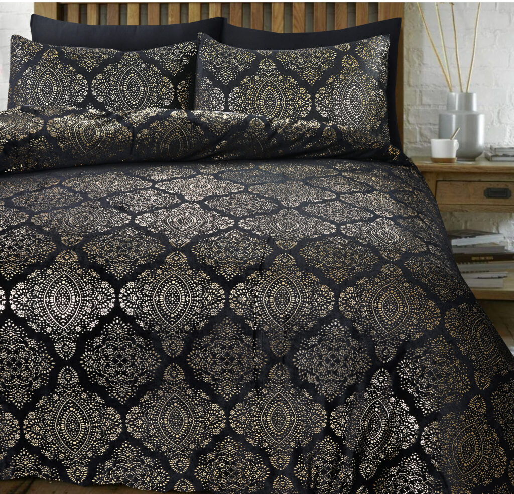 Sleeptime Glamour Flanel Art Foil Zwart 200 x 200/220 cm