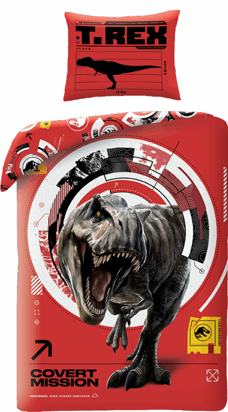Jurassic World Dekbedovertrek rood 140 x 200 cm - polyester- 70 x 90 cm pre order
