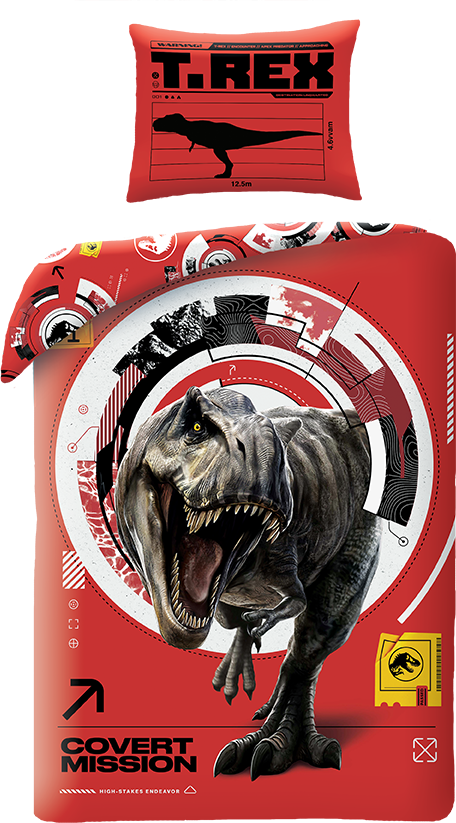 Jurassic World Dekbedovertrek rood 140 x 200 cm - polyester- 70 x 90 cm pre order