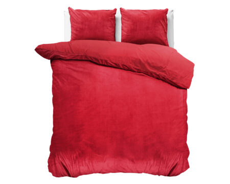 Sleeptime Velvet Uni Dekbedovertrek Rood 200 x 220 cm