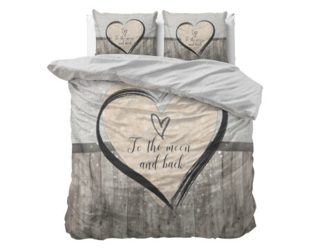 Sleeptime Love To The Moon And back 2 Grijs 200 x 200/220 cm