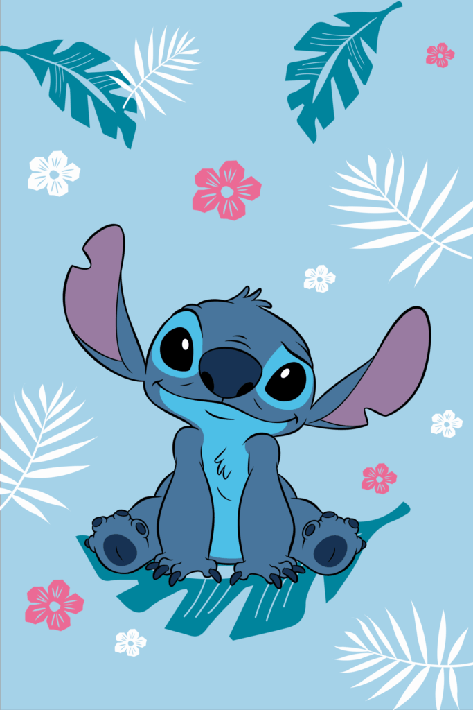 Stitch fleece plaid 100 x 150 cm blauw