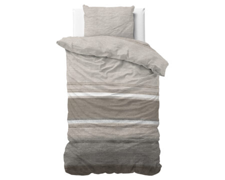 Sleeptime Flanel Stone Stripe Taupe 140 x 200/220 cm