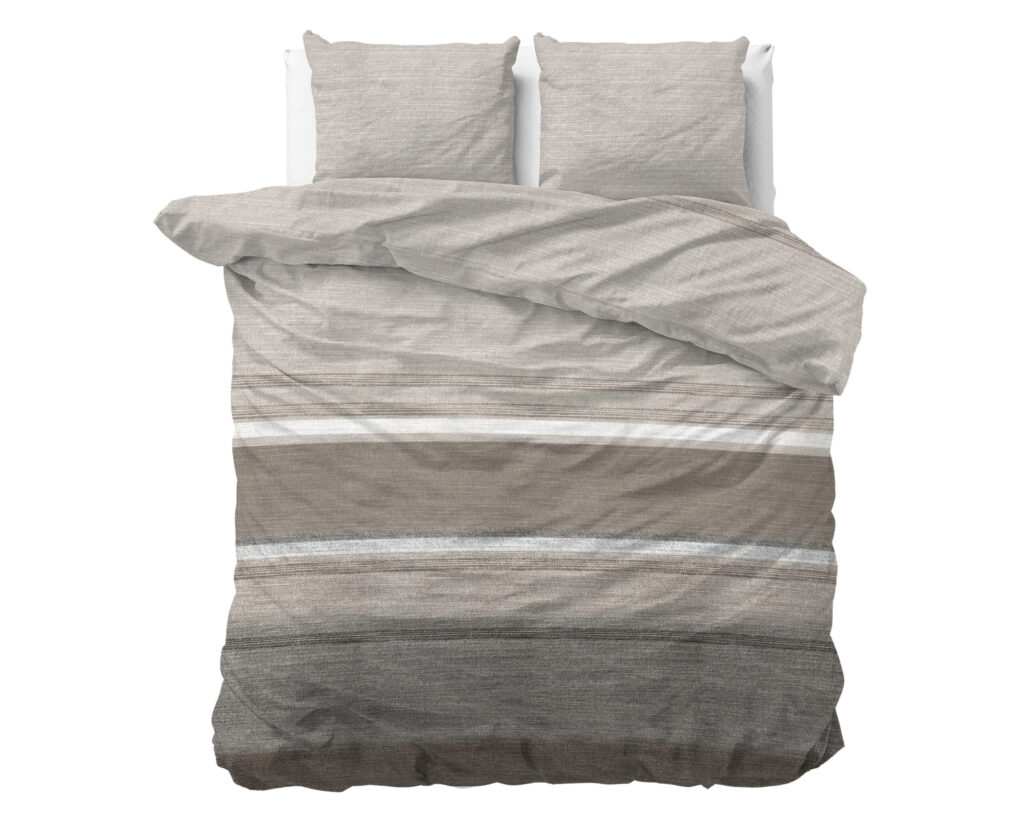 Sleeptime Flanel Stone Stripe Taupe 240 x 200/220 cm