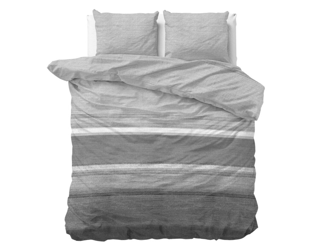 Sleeptime Flanel Stone Stripe Grijs 200 x 200/220 cm