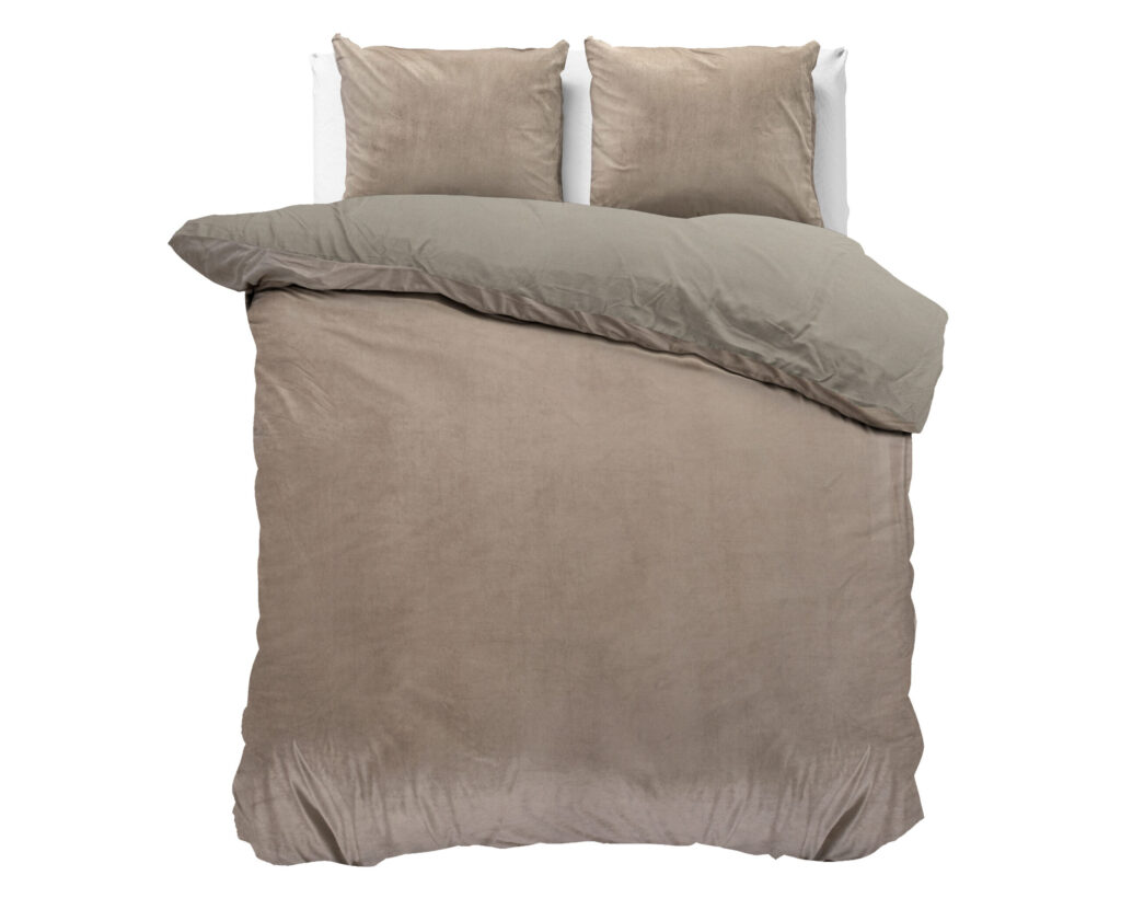 Sleeptime Velvet Uni Dekbedovertrek Taupe 240 x 220 cm