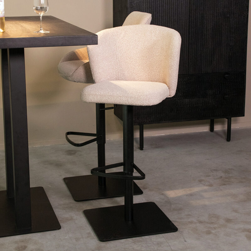 LABEL51 Barkruk Wave - Naturel - Boucle - Zithoogte 56-82