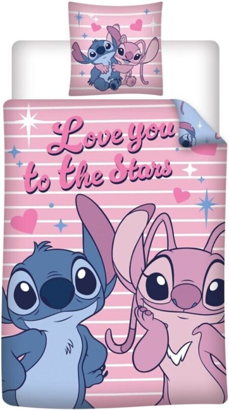 Angel and Stitch Love you to the stars Dekbedovertrek 140 x 200 cm - polykatoen pre order