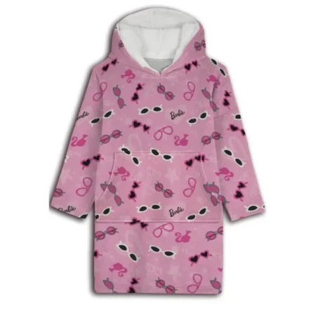 Barbie hoodie poncho roze maat 7 - 14 jaar - polyester