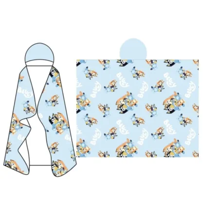 Bluey fleece plaid met capuchon 120 x 150 cm - polyester