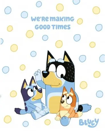 Bluey we're making good times fleece deken 130 x 170 cm