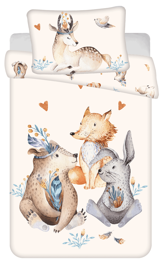 beer en vos - 100 x 135 cm - Katoen