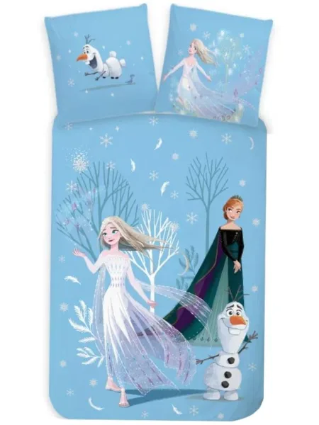 Disney Frozen Dekbedovertrek Sneeuw- 140 x 200 cm - Katoen - 70 x 90 cm
