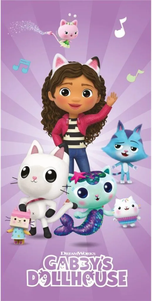 Gabby's Dollhouse strandlaken paars 70 x 140 cm Katoen