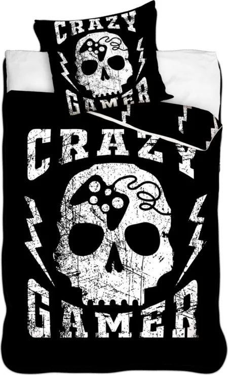 Gamer Dekbedovertrek Glow in the Dark  zwart 140 x 200 cm - 70 x 90 cm