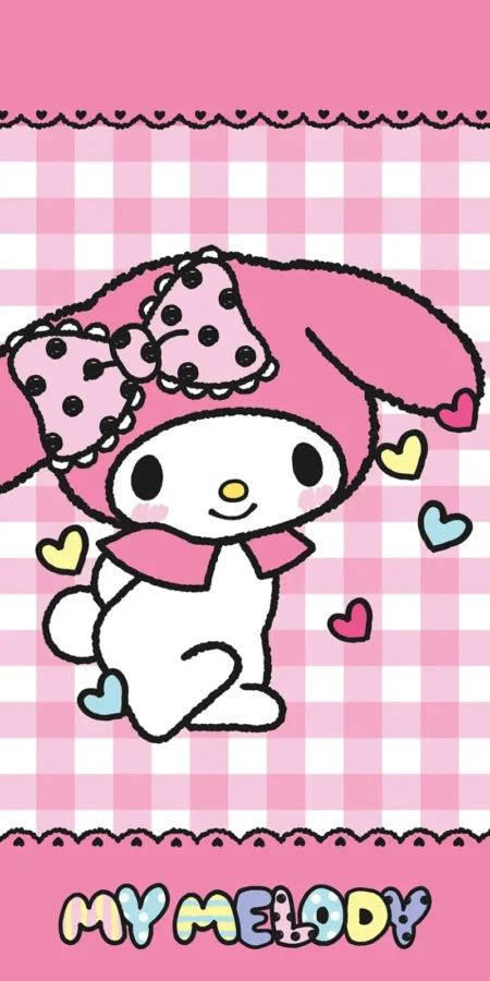 Hello Kitty handdoek roze 70 x 140 cm