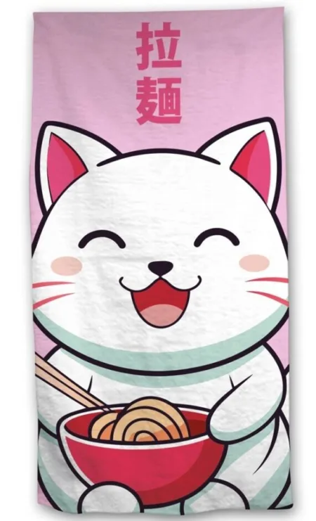 Kawaii Cat strandlaken 70 x 140 cm polyester - pre order