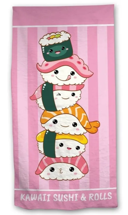 Kawaii Sushi and Rolls strandlaken 70 x 140 cm polyester - pre order