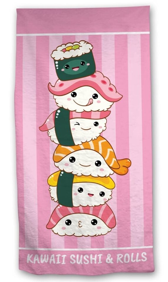 Kawaii Sushi and Rolls strandlaken 70 x 140 cm polyester - pre order