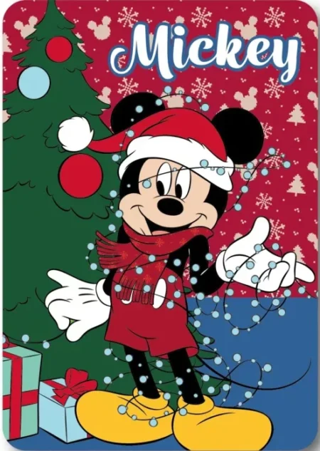 Mickey Mouse Lights Christmas Fleece deken 100 x 140 cm