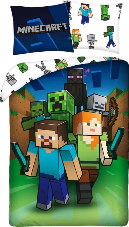 Minecraft Dekbedovertrek Monster Hunter - 140 x 200 cm - Katoen