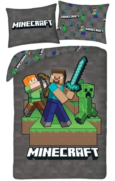 Minecraft Dekbedovertrek Sword - 140 x 200 cm - 70 x 90 cm - Polyester