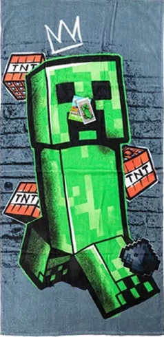 Minecraft Strandlaken Creeper TNT 70 x 140 cm - katoen