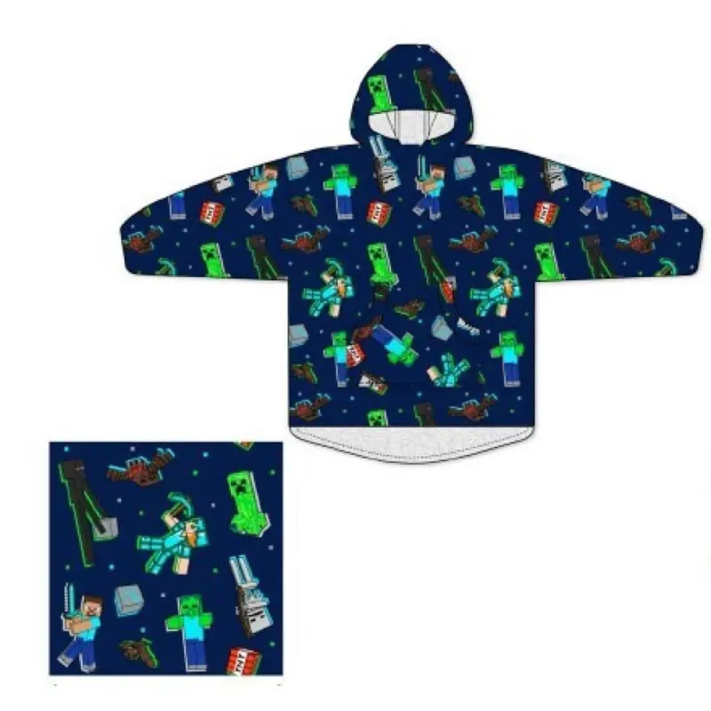 Minecraft hoodie poncho 7 - 14 jaar - polyester