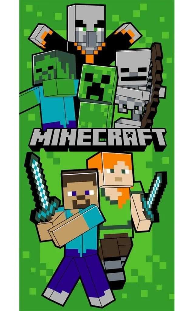Minecraft groen strandlaken 70 x 140 cm - pre order