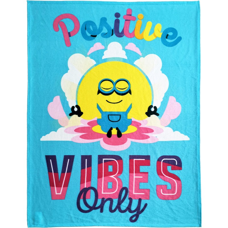 Minions Fleece plaid Positive Vibes Only  130 x 170 cm polar fleece