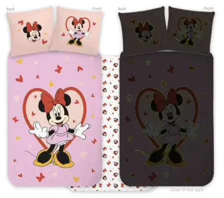 Minnie Mouse Peuterdekbedovertrek Glow in the Dark - 100 x 135 cm - Katoen