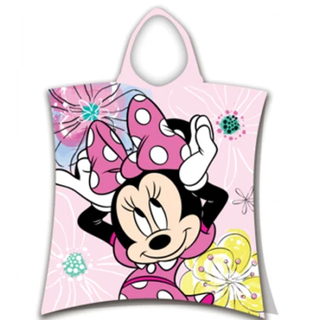 Minnie Mouse Poncho Pink Bow - 50 x 115 cm - Katoen