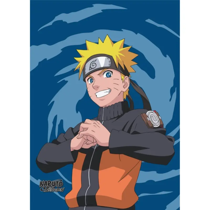 Naruto Fleece plaid blauw 100 x 140 cm - polyester