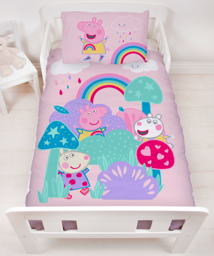 Peppa Pig peuterdekbedovertrek Rainbow  120 x 150 cm