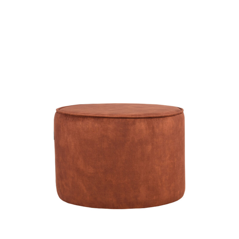 LABEL51 Poef Tibo - Rust - Velours - 55 cm - Rond