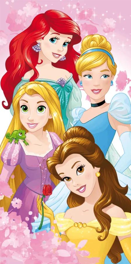 Disney Princess strandlaken Roze Bloemen 70 x 140 cm