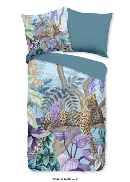 Pure Dekbedovertrek "jungle print met luipard" - Multi - (135x200 cm) - Microfiber