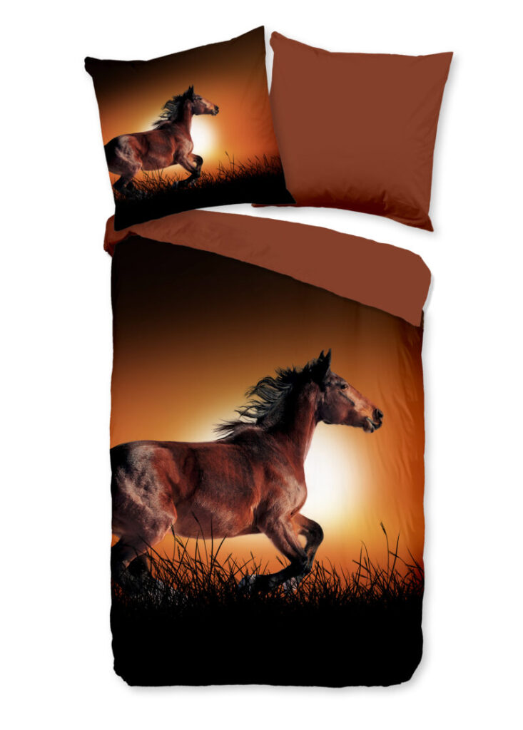 Pure Dekbedovertrek "paard" - Bruin - (135x200 cm) - Microfiber
