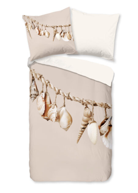 Pure Dekbedovertrek "schelpen" - Zand - (135x200 cm) - Microfiber