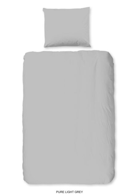 Pure Dekbedovertrek "uni dessin" - Grijs - (140x200/220 cm) - Microfiber