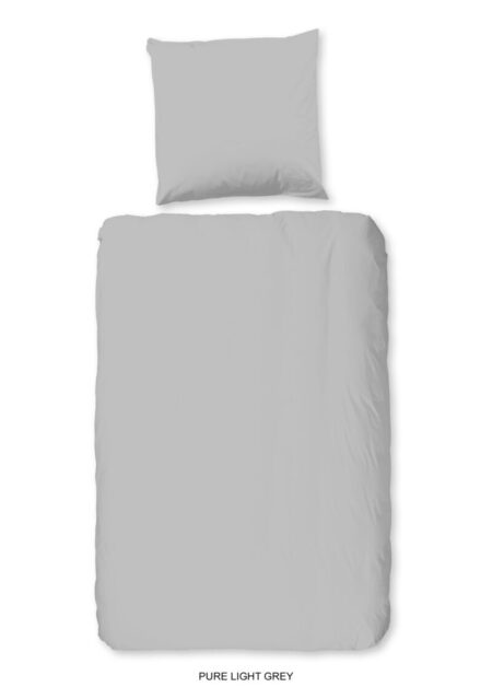 Pure Dekbedovertrek "uni dessin" - Grijs - (155x220 cm) - Microfiber